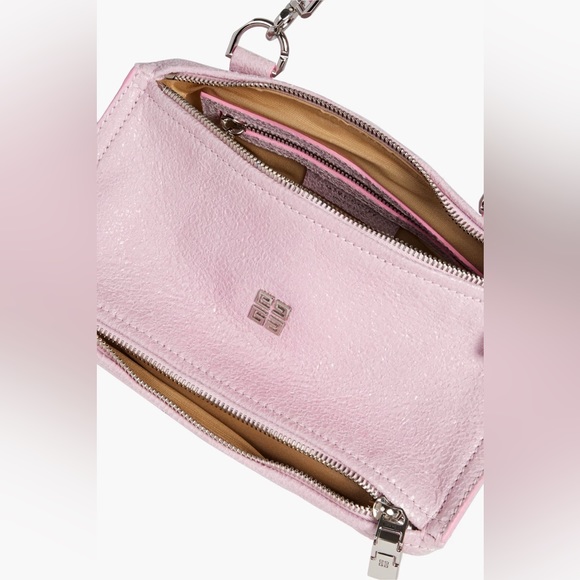 New Givenchy Pandora mini pink crackled leather bag with a shoulder strap - Picture 17 of 17